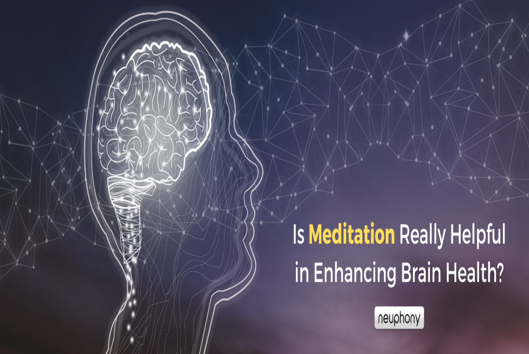 An illustration showing the impact of mindfulness and meditation on brain health emphasizing mental peace and improved brain function