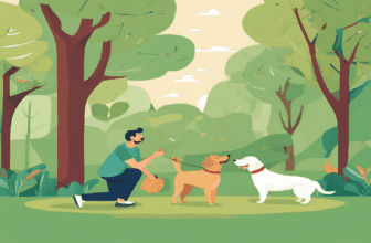 ایک شخص پارک میں ہریالی سے گھری جگہ میں کتے کے ساتھ خوشی سے کھیل رہا ہے۔