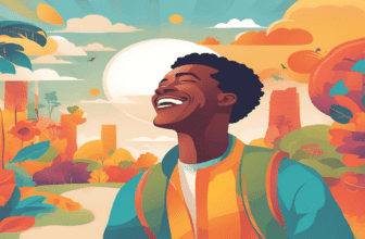 ایک خوشحال شخص جو مثبت سوچ کی نمائندگی کرتا ہے، روشن اور حوصلہ افزا ماحول میں۔