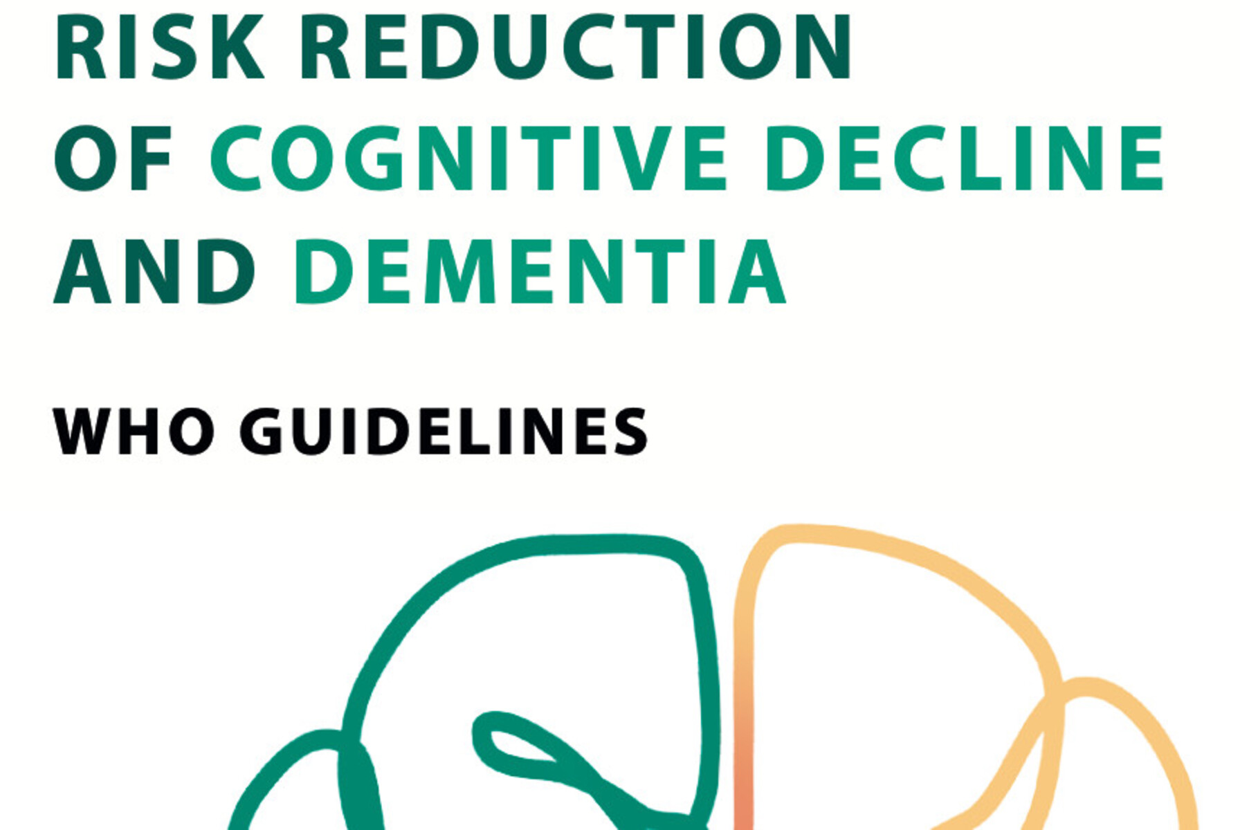 An illustration showing the impact of cognitive decline and dementia on mental health in the elderly emphasizing brain health and aging