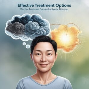 دو قطبی مرض کے علاج کے مختلف اختیارات کی بصری نمائندگی