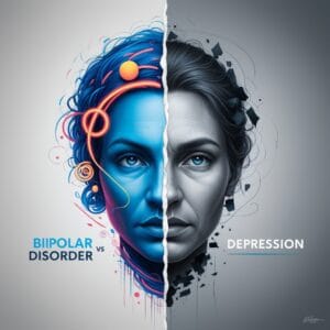 دو قطبی مرض اور افسردگی کے درمیان اہم فرق کی بصری نمائندگی